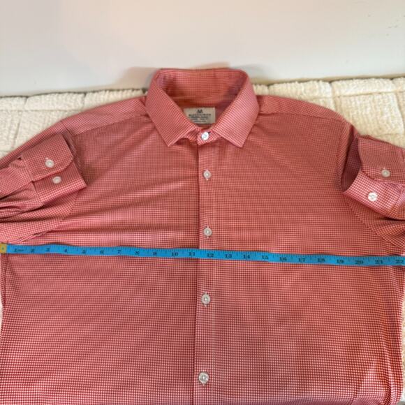 Mizzen Main Mens Gingham Red Long Sleeve Button Down Trim Fit Shirt Size Large - Picture 5 of 9